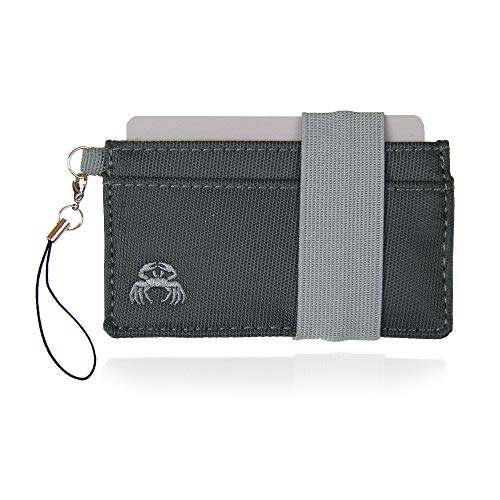 Image of Crabby Wallet - Thin Minimalist Front Pocket Wallet - Canvas Series - Credit Card Holder - Small Travel Wallets - Compact Wallets For Men and Women - Carry Cards, Cash, Phone, Keys (Mona)
