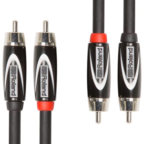 Cable RCA ROLAND de 3 pies serie negra para conectar mesa de mezclas en estudio en casa