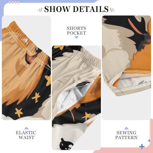 ZZXXB Pomeranian Witch Boys Long Pants Soft Trousers Elastic Waist Kids Lounge Bottoms with Pockets S-XL4