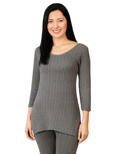 Image of Lux Cozi HEATEK Women's Ultra Soft Cotton 3 /4th Sleeves Thermal Top | Enhanced Flexibility | Deep Neck Ideal for Layering | Pack of 1