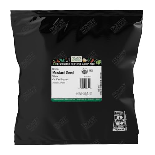 Frontier Co-op Mustard Seed, Brown Whole, Certified Organic, 1 pound, 16 ounces