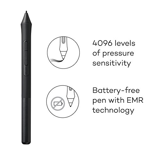 Image of Wacom Intuos Graphics Drawing Tablet with 3 Bonus Software Included, 7.9 inchx 6.3 inch, Black (CTL4100) & ACK20001 Standard Nibs