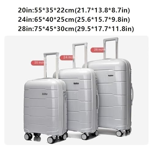 Luggage Sets PP Material Suitcase Three Piece Set Silent Universal Wheel Trolley Suitcase Large Capacity Password Cabin Suitcase Suitcase(Pink)2