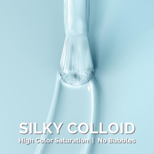 Image of MelodySusie Light Blue Gel Nail Polish,0.5fl oz Soak Off UV LED Bright Blue Gel Polish Gift for Women Nail Art Manicure Salon DIY Nail Design Decoration at Home-1750