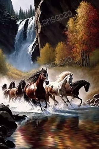 Rompecabezas de caballos al galope de 1000 piezas, rompecabezas de animales del bosque para principiantes, cada pieza es única, el mejor regalo para