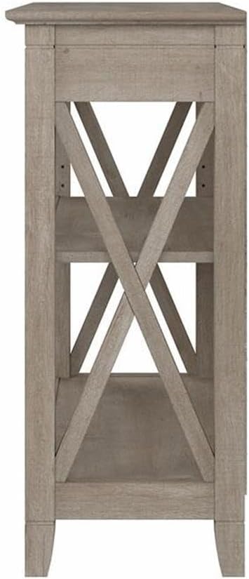 Pemberly Row Small 2 Shelf Bookcase, 32W x 13D x 30H, Engineered Wood, Washed Gray Finish, Adjustable and Fixed Shelves, Compact Design, Casual Style for Home Office, Living Room, or Entryway Storage