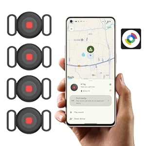 Katze Hund GPS Tracker für Android ohne ABO, Hundetracker Katzentracker für Halsband, Android Smart Tag kompatibel mit Google Find Hub, Wasserdicht Tracking Standort von Haustieren (4 Pack)
