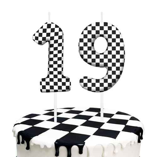 Race Car Birthday Number 19 Candles Cake Topper Birthday Party Decorations