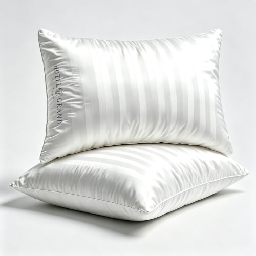 Hotel Grand Luxury Feather & Down Pillows, King Size Set of 2, 20" x 36"