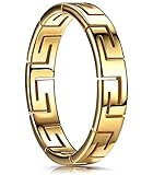 King Ring 4mm Greek Ring – Viking Stainless Steel for Men & Women Ring – Wedding Bands for Him & Her – Engagement Couple Rings – Everyday Elegant Ring - Gold 8