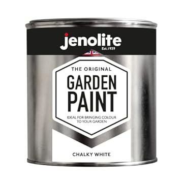 JENOLITE Garden Paint - Chalky White - Ideal for Garden Furniture & Ornaments - use on wood, metal, plastic, stone, ceramic - 1 Litre (RAL 9016)
