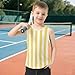 Foiosoh Striped Seamless Pattern Boys' Tank Top Shirt Quick Dry Summer Boy Sleeveless Casual Vest Tees Lightweight Loose Comfy Clothes for Boys 3-15 Years