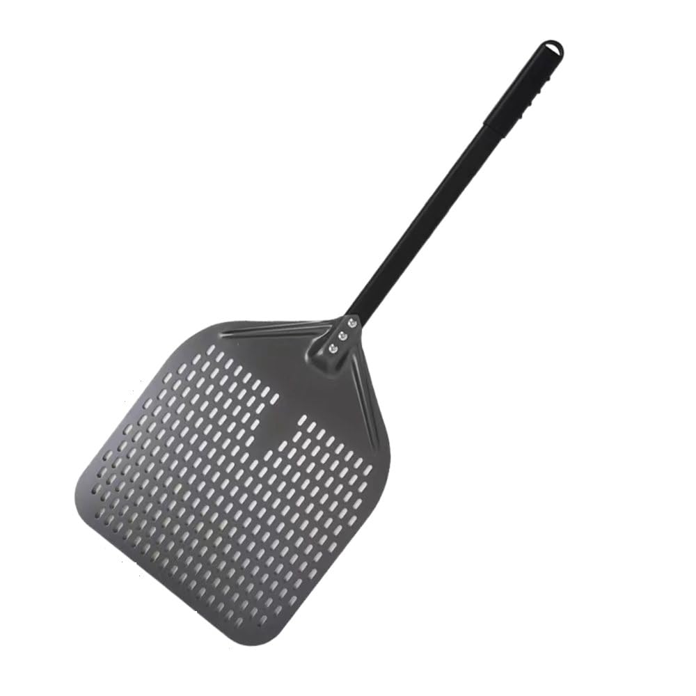 Pala de pizza perforada de 13 pulgadas, pala antiadherente para pizza con mango corto para hornear en horno, pala de pizza ideal para girar y servir fácilmente, herramienta de cocina para pizza