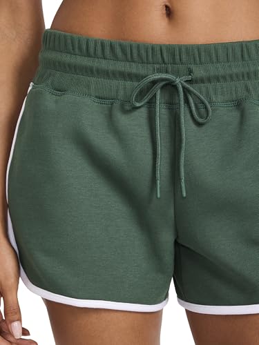 Reebok Women’s Retro Active 3” Short, Standard Fit, Lightweight Cotton-Poly Fleece Fabric, Pineneedle, Medium - image 5