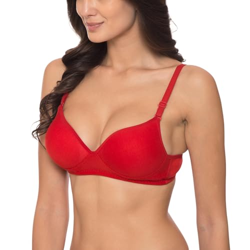 Image of Komli - Heavily Padded Push-Up Bra - Cotton Rich - Balconette - 3 /4th Coverage, Seamless, Wireless, Multiway Straps - T-Shirt Bra (Pack of 2)