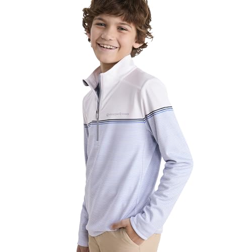 vineyard vines Boys' Striped Sankaty Quarter-Zip