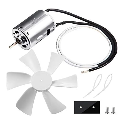 6 inch RV Vent Fan, 12V D-Shaft RV Fan Motor with White Fan Blade, RV Exhaust Fan with 2 Screws 2 Zip Ties and Template for mounting, Replacement Parts for RV Roof Celling Bathroom Exhaust