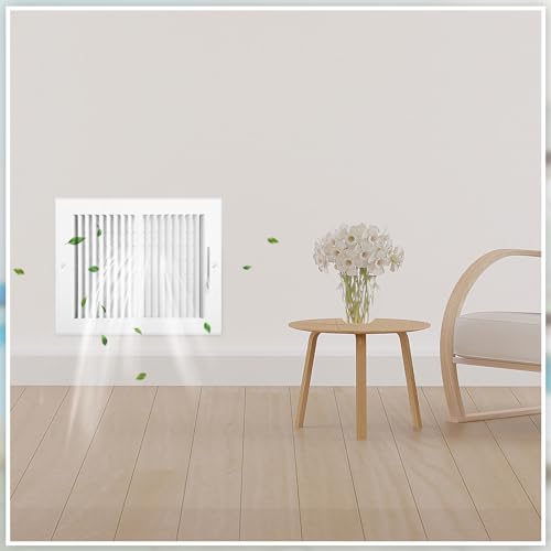 4 Pack Air Ceiling Vent Cover Grille 10"w x 8"h Duct Opening Size, 2 Way Steel Grille Register with Adjustable Damper for Ceiling Wall HVAC Heat Cold Air Conditioner (White, Outer 11.75" W x 9.75" H) by Tandefio - Used condition - Image 6