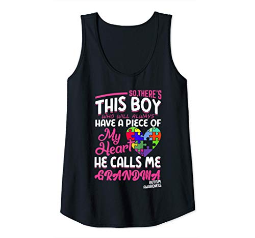 Mujer Camisa Autismo Grandma Niño Puzzle Conciencia de Autismo Camiseta sin Mangas