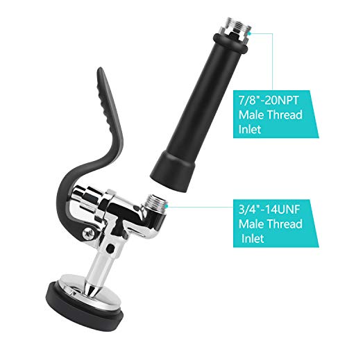 COOLWEST Pre-Rinse Spray Valve Head for All Commercial Kitchen Sink Faucet, High Pressure Dish Sprayer Nozzle with Hand Grip Assembly Replacement Kit for Restaurant Industrial Faucets - Thumbnail 7