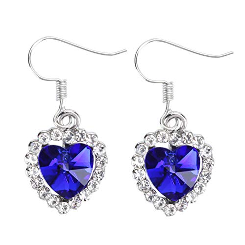 Conjunto de joias femininas com colar de cristal para presente de dia dos namorados, pingente em for