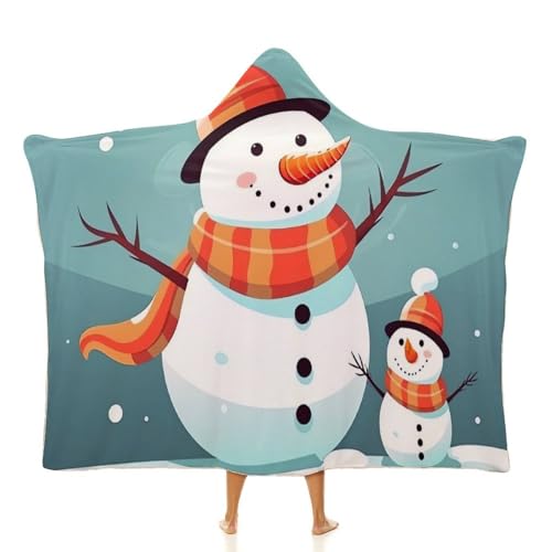 Cape à capuche de voyage motif bonhomme de neige cadeau idéal pour bureau
