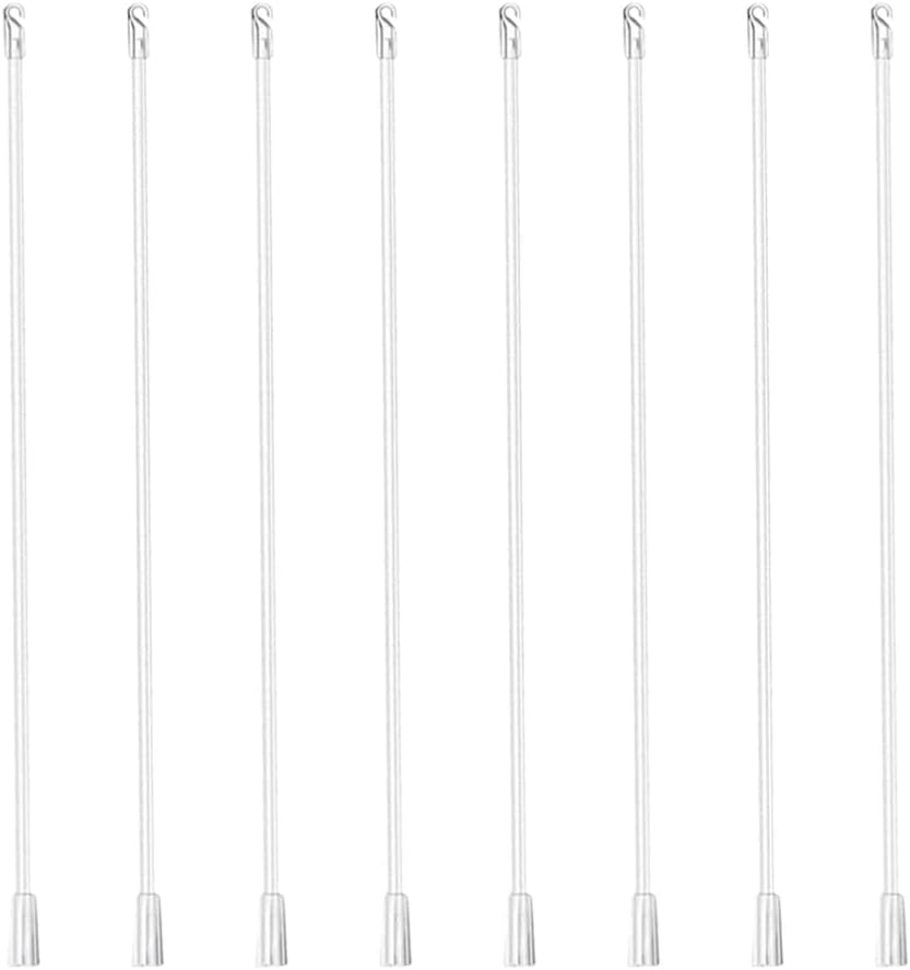 DOITOOL Automatic Blinds Opener 8Pcs Blind Wand Vertical s Replacement Parts Inch Clear Plastic Tilt Wand Replacement with Hook and Grip Opener Accessory Plastic Wands