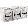 Boston Warehouse Rustic Farmhouse Flatware Caddy, 3 Section, Wood with Drawer Pulls