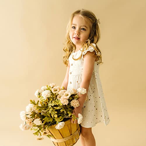 Makemake Organics Organic Cotton Baby Toddler Dress Girls Flutter Dress Sleeveless Muslin Summer Twirly Dress (Speckle, 2-3 Years) #TOP1
