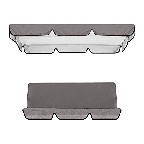 LLOP Swing Waterproof Cover Swing Canopy Cover and Garden Chair Outdoor Sunscreen, Replacement Cover and Chair Cover for Swing Canopy, Waterproof UV Protection Swing Top Cover (Gray)