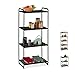Relaxdays Regał metalowy, 4 półki, regał kuchenny i komora gospodarcza, uniwersalny, regał stojący, wys. x szer. x gł. 124,5 x 58 x 34, czarny