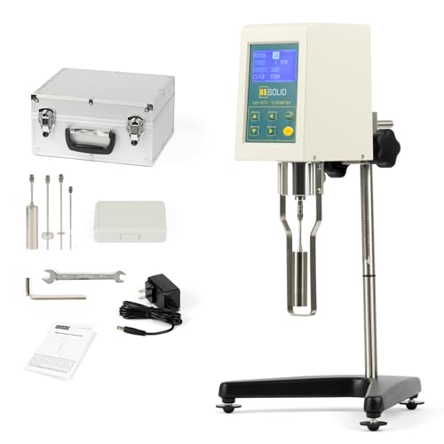 U.S. Solid Rotary Viscometer, Viscosity Meter 10-100,000 mPa with 4 Rotors, ±2% Accuracy, LCD Display, 100-240V, for Laboratory/Industrial Use