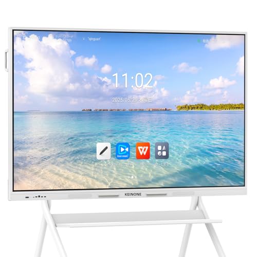 KEINONE 55インチ 電子黒板 4K スマートボード Google EDLA認証 Android 14 OS 8+128GB インタラクティブホワイトボード サポートソフトウェアのダウンロード 会議用 教室用 ホーム用 壁掛け用ブラケット付き