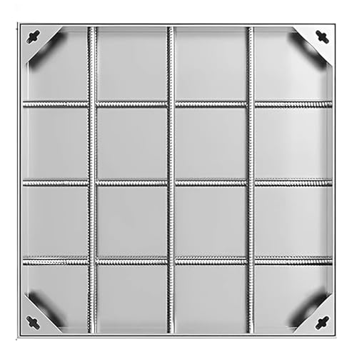 Plaque d'égout carrée inox 304 pour jardin et trottoir - Couvercle de regard 30cm étanche