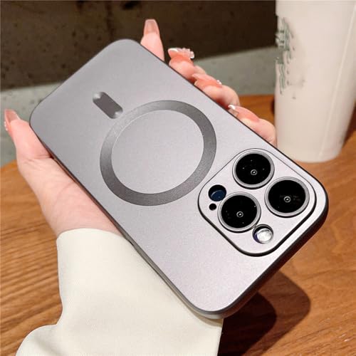 Coque magnétique iPhone 15 Pro couverture mate et grise idéale pour le bureau et les voyages