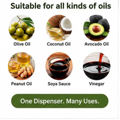 Image of 2-in-1 Oil Sprayer & Dispenser Bottle 500 ml, Hard Plastic Cooking Oil Spray Bottle with Spray Nozzle, Refillable Mister for Air Fryer, BBQ, Salad, Roasting & Kitchen Use