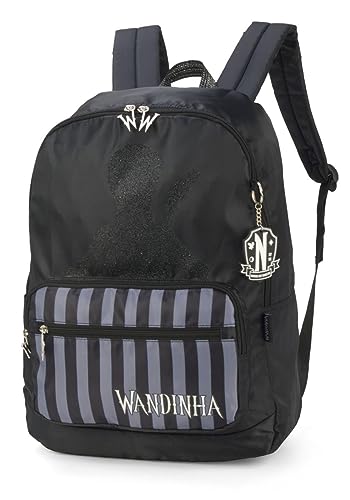 Mochila Feminina Escolar Costas Wandinha 47262 (PRETA)