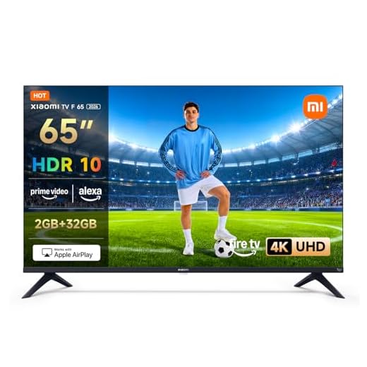 Xiaomi TV F 65, 65 Zoll (165 cm), 4K UHD, Smart TV, Fire OS8, Triple Tuner DVB-C/S/S2/T/T2,HDR10, MEMC, Game Boost mode 120Hz,Sprachsteuerung mit Alexa,2GB+32GB, Kompatibel mit Apple AirPlay