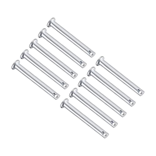 PATIKIL 5x40mm Singolo Foro Clip Perni, 10pz Piatto Testa Zincatura Acciaio