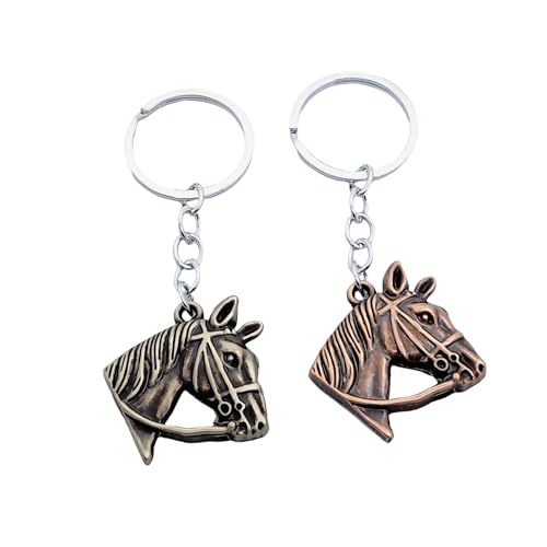 2 Pack Set Horse Keychains for Women Men,Horse Head Animal