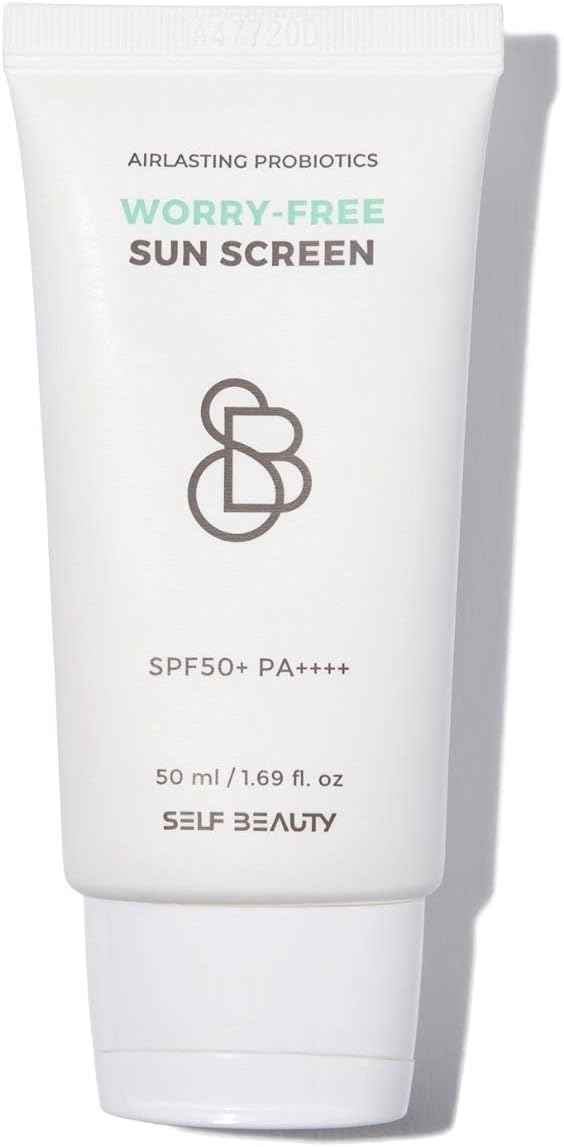 SELF BEAUTY Ultra Lightweight Mineral Facial Sunscreen SPF 50 1.69 fl.oz - Broad Spectrum PA++++ Korean Skincare No-White Cast Non-Greasy Hydrating Face with Hyaluronic Acid Sheer Tinted 50ml