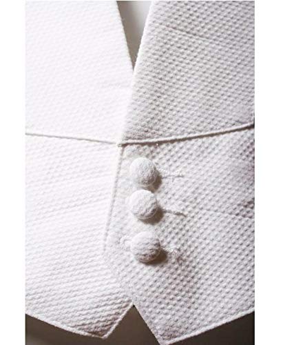 White Cotton Pique Tuxedo Openback(Backless) Vest, with White Pique Bowtie2