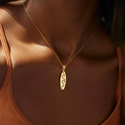 Learn To Surf Surfboard NecklaceWave Surfboard Necklace Learn To Surf Gift Items for Women Handmade Surf Board Jewelry Surfing Necklace2