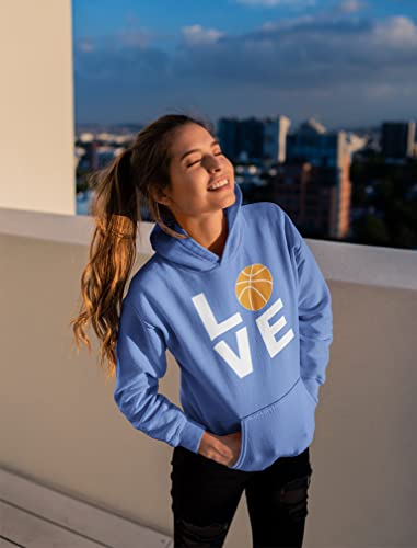 Tstars Love Basketball Hoodie for Women and Teen Girls Graphic Hoodies Gift Idea for Players Coaches and Fans Medium California Blue