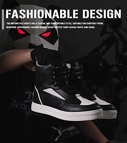 Iron Jia's Motorcycle Shoes, Men Streetbike Casual Motorcycle Riding Boots Waterproof Anti-Slip Breathable Ankle Support Protective Gear Power Sport Footwear #TOP5