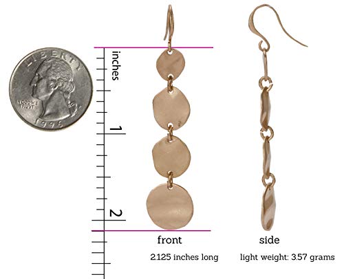 SPUNKYsoul Boho Round Minimalist 3 or 4 Statement Circle Disc Drop Dangle Earrings in Gold and Silver, Trendy Casual Everyday Chic Fashion Jewelry for Women, Gift Giving (Gold)3