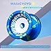 MAGICYOYO V6S LOCUS Professional YoYo - Dual Mode Responsive/Unresponsive Trick Yoyo for All Skill Levels (Kids to Advanced) with Fingerspin Design, 12 Extra Strings & Accessories Kit (Blue Green)