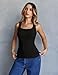 MEROKEETY Women's Ribbed Knit Tank Tops 2026 Square Neck Sleeveless Summer Basic Shirts Sweater Vest, Black, X-Large