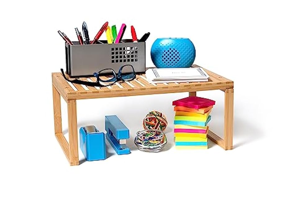 Lipper International Bamboo Kitchen Cabinet Shelf for Organizing a Pantry, Countertop, or Bathroom, 15 5/8 x 10 x 6 1/4