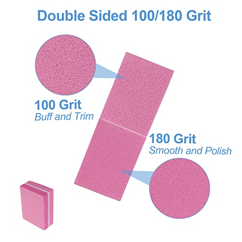 Nail Buffers 100 Pack Hot Pink